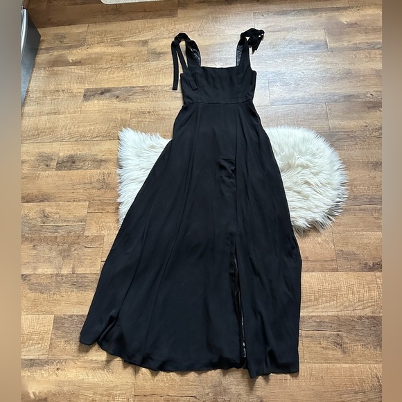 LULU’S Love Me Forever Black Tie Strap Square Neck Maxi Dress - Picture 8 of 10